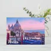 Carte Grand Canal avec gondoles et église à Venise (Debout devant)