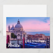 Carte Grand Canal avec gondoles et église à Venise (Devant / Derrière)