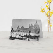 Carte Grand Canal noir et blanc Venise Italie Voyage (Fleur jaune)