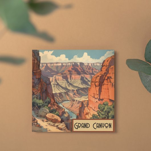 Carte Grand Canyon Retro Design de voyage
