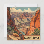 Carte Grand Canyon Retro Design de voyage (Devant)