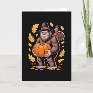 Carte Grand chapeau de Bigfoot portant une dinde d'autom