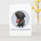 Carte Grand-chien de Labrador Retriever (Noir) (Fleur jaune)