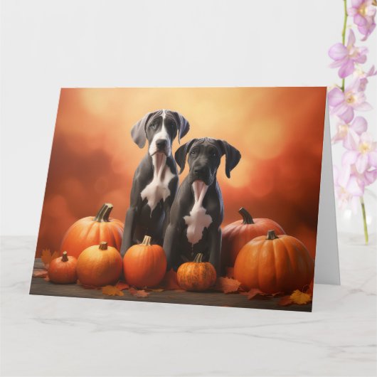 Carte Grand Chiot Danse Automne Délice Citrouille (Orchidée)