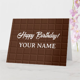 Carte Grand chocolat chocolat barre de bonbons pour anni