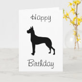 Carte Grand Danois Joyeux Anniversaire (Fleur jaune)