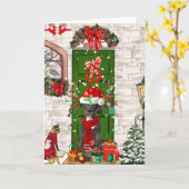 Carte Grand Danois Noël (Fleur jaune)