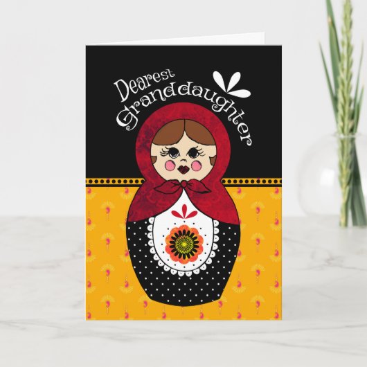 Carte Grand-daughter Birthday Babushka Doll (Devant)