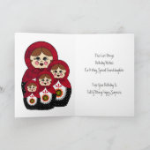 Carte Grand-daughter Birthday Babushka Doll (Intérieur)