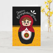 Carte Grand-daughter Birthday Babushka Doll (Fleur jaune)