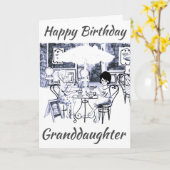 CARTE ***GRAND-DAUGTHER** "AMOUR D'ANNIVERSAIRE" (Fleur jaune)