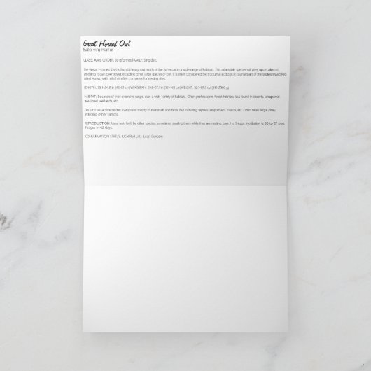 Carte Grand-duc de la Corne (Intérieur)