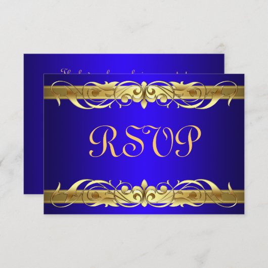 Carte Grand Duchess Gold Soll Blue RSVP (Devant / Derrière)