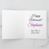 Carte Grand Élégant Violet 65 Bonne retraite (Intérieur)