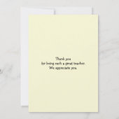 Carte GRAND ENSEIGNANT SERVANT DE COEUR Merci (Dos)