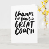 Carte Grand entraîneur noir et blanc à la main merci (Fleur jaune)