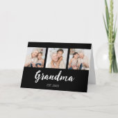 Carte Grand Established Modern Script 3 Photo Black (Devant)