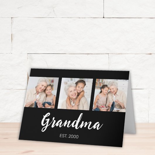 Carte Grand Established Modern Script 3 Photo Black