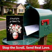 Carte Grand-fille aînée Valentines Jour Bouquet d'amour