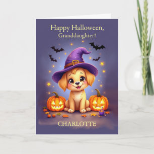 Carte Grand-fille Halloween Nom personnalisable Chiot