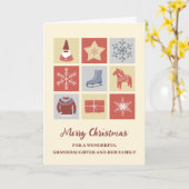 Carte Grand-fille moderne et famille Joyeux Noël (Fleur jaune)