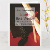 Carte Grand-fille Nom personnalisé, Emily, Lycée (Fleur jaune)