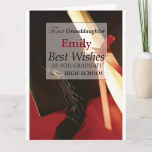Carte Grand-fille Nom personnalisé, Emily, Lycée
