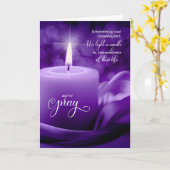 Carte Grand-fille Souvenir Anniversaire Mort pourpre (Fleur jaune)