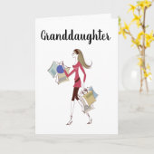 CARTE **GRAND-FILLE** VOUS CÉLÉBRE ! ANNIVERSAIRE (Fleur jaune)