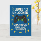 Carte Grand-fils 10e anniversaire Game Controller Age 10 (Fleur jaune)