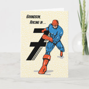 Carte Grand-fils 7e Superhero anniversaire