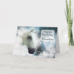 Carte Grand-fils anniversaire, esprit arabe Cheval