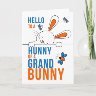 Carte Grand-fils Bonjour à un Hunny of a Grand Bunny
