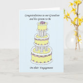 Carte Grand-fils et mari à être Fiançailles (Fleur jaune)