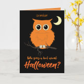 Carte Grand-fils Halloween qui donne un Humour de Chouet (Fleur jaune)