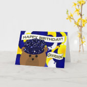 Carte Grand-fils - Joyeux anniversaire Marine en service (Fleur jaune)