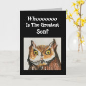 Carte Grand Fils Joyeux Chouette d'anniversaire Brown No (Fleur jaune)