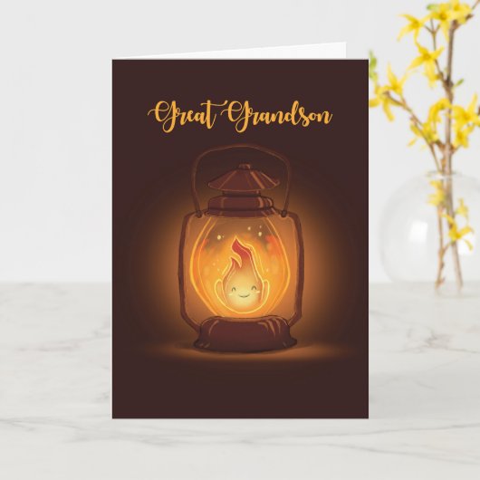 Carte Grand-fils pense à vous au Camp Lantern (Fleur jaune)