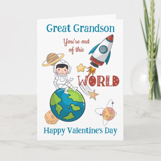 Carte Grand-Fils Valentines De Cet Espace Mondial (Devant)