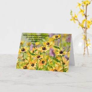 Carte Grand Fleur sauvage Jaune Bible Verso Art