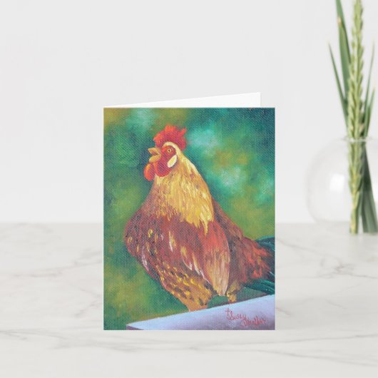 Carte Grand garçon, Cock-a-doodle Doo Note Card (Devant)