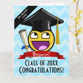 Carte Grand Géant Superbe Graduation Visage Personnalisé (Fleur jaune)