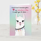 Carte Grand grand-fille Llamas Saint-Valentin (Fleur jaune)