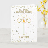 Carte Grand Grand Grand Baptême de petit-fils Croix d'or (Fleur jaune)