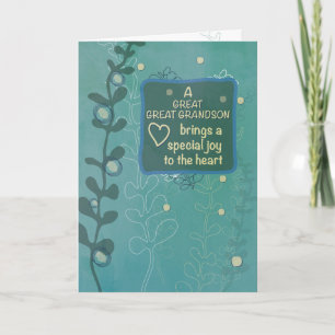 Carte Grand grand grand-fils religieux Anniversaire vert