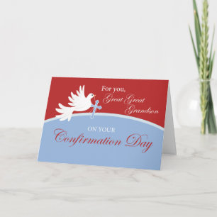 Carte Grand Grand Grand Petit-fils de confirmation Dove 