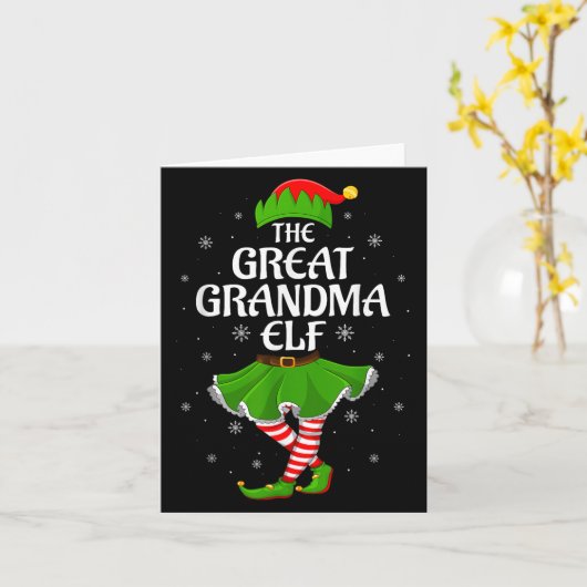 Carte Grand Grand-mère Elfe Noël Famille Filles Femmes E (Fleur jaune)