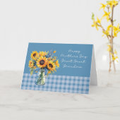Carte Grand grand-mère Fête des Mères Fleurs de soleil (Fleur jaune)