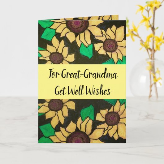 Carte Grand-grand-mère Obtenez de bons souhaits Fleurs d (Fleur jaune)