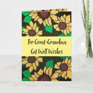 Carte Grand-grand-mère Obtenez de bons souhaits Fleurs d